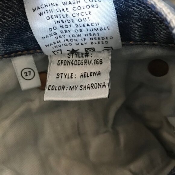 GRLFRND Helena High Rise Step Hem Straight Jeans Size 27 - Picture 10 of 10